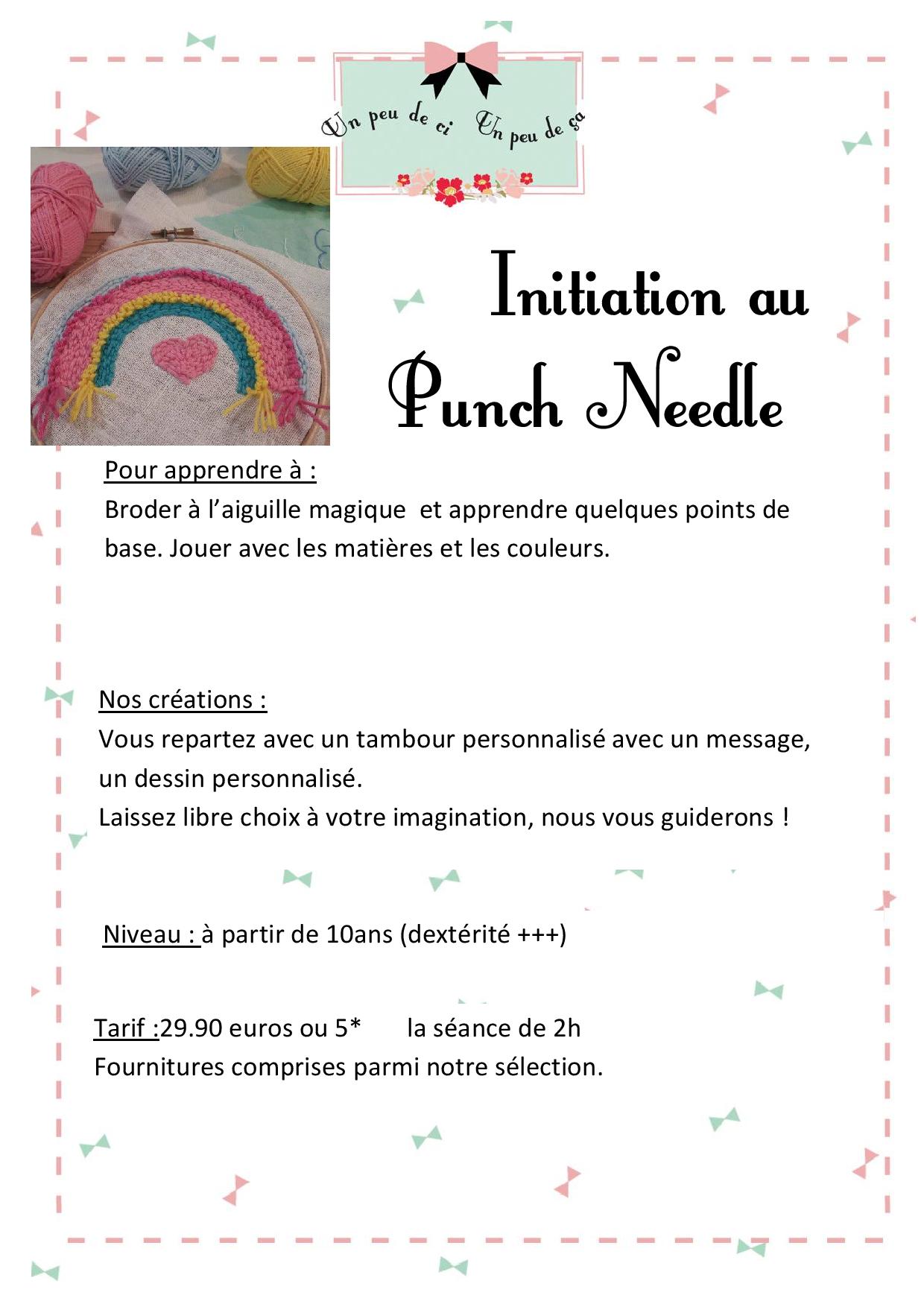 atelier punch needle broderie granville
